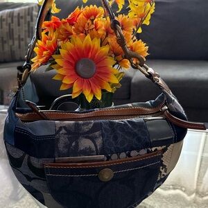 COACH Patchwork Blue and Brown Women's Bag